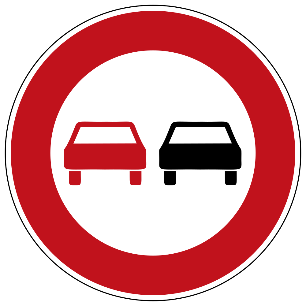 Adelantamiento prohibido.